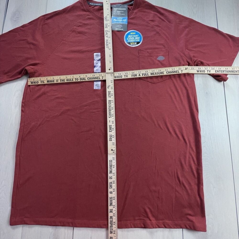 Dickies Cooling Temp IQ Shirt Mens 2XLT Red Pocket Tall Work Wear Performance - Picture 7 of 12